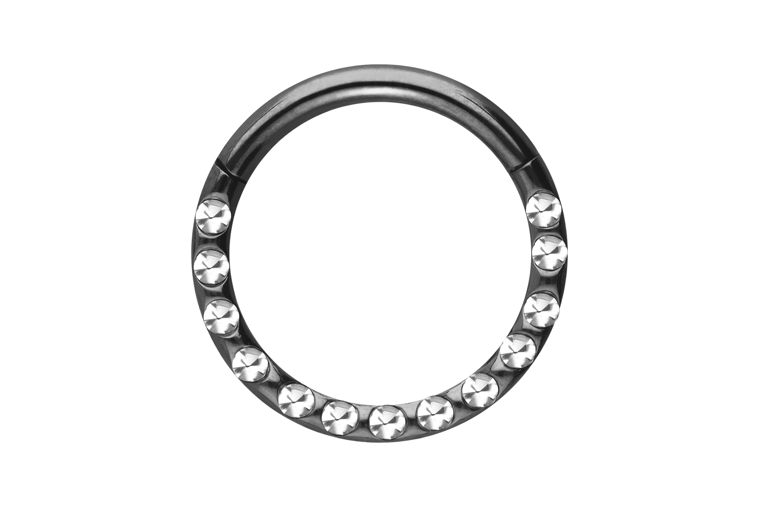 Titan Segmentring Clicker Piercing KRISTALLE + EPOXY